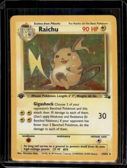 Raichu 14/62 1st Edition Fossil Holo WOTC Pokemon Card *HP* - Image 1