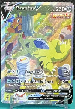 Pokemon Tyranitar V Full Art Single Strike Ultra Rare Holo 155/163 Battle Styles - Image 3