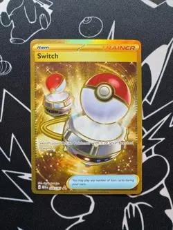 Switch 206/165 Pokemon TCG Scarlet & Violet 151 Gold Holo Hyper Rare English - Image 1