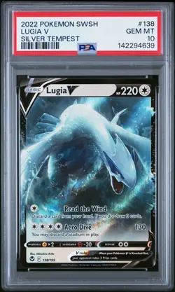 2022 POKEMON SWORD & SHIELD SILVER TEMPEST #138 LUGIA V PSA 10 - Image 1