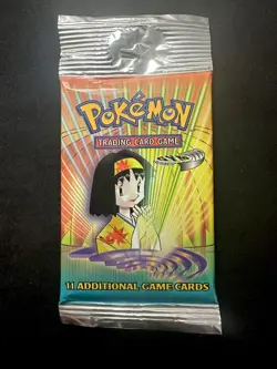 GYM HEROES Pokemon Booster Pack Erika Art Work check pics small slice or tear! - Image 2