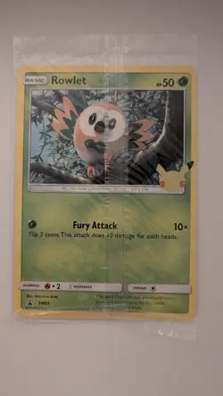 Pokemon 25th Anniversary Jumbo Sealed Cards 3 Pack Celebrations - Alola Rowlett - Image 1