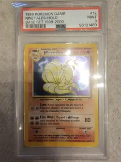 PSA 9 Ninetales Pokemon Card 4th Print 1999-2000 Holo WOTC 12/102 Base Set NM-MT - Image 1