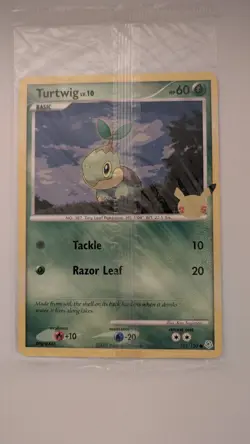 Pokemon 25th Anniversary Jumbo Sealed Cards 3 Pack Celebrations - Sinnoh Turtwig - Image 1