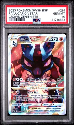 Lucario Vstar 291/159 Crown Zenith Elite Trainer Box Pokemon PSA 10 - Image 1