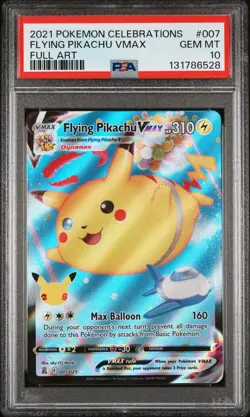 2021 Pokemon Celebrations #007 Flying Pikachu Vmax Full Art PSA 10 - QTY - Image 1