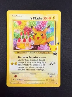 Birthday Pikachu 24/53 - Holo Rare 25th Annivesary Celebrations - Pokemon (NM) - Image 1