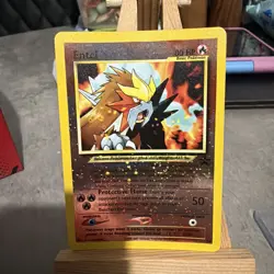 Pokemon Card 2001 Black Star Promo Entei #34 Holo Rare WOTC TCG Card LP - Image 3