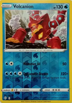 025/072 VOLCANION REVERSE HOLO SHINING FATES POKEMON CARD - Image 1