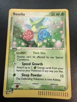 Pokemon TCG Roselia EX Dragon Holo Rare Card 9/97 LP/MP Condition - Image 1