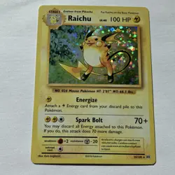 Pokemon Raichu 36/108 Evolutions Holo Rare Stage 1 HP 100 Spark Bolt - Image 1