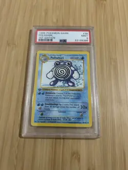 1999 Pokemon Base Set Poliwhirl 38/102 1st Edition Shadowless PSA 9 Mint - Image 1