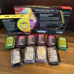 Prismatic Evolutions Mini Tin Lot Of 10 Pokemon Day 2026 Iono’s Bellibolt 🔥 - Image 2