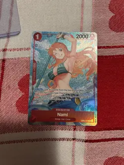 Nami Alt Art Pre-Errata OP01-016 One Piece TCG Wave 1 Alternate Blue Bottom - Image 1