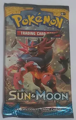 SEALED/UNOPENED Pokemon Sun & Moon Booster Pack 10 Cards Incineroar English TCG - Image 1