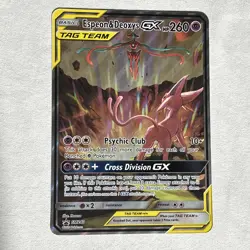 Pokemon Espeon & Deoxys GX Tag Team JUMBO Black Star Promo Card SM240 Holo NM - Image 1