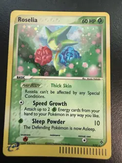 Pokemon TCG Roselia EX Dragon Holo Rare Card 9/97 LP Condition - Image 1