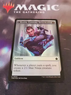 Mtg. Kaito Cunning Infiltrator Emblem / Ninja Double-Sided Token. Foil. FDN. Nm - Image 1