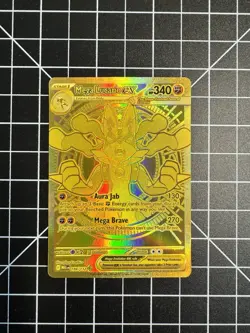 Mega Lucario ex 188/132 Gold Hyper Rare Pokemon Mega Evolution TCG - Image 1
