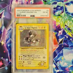PSA 6 Lt. Surges Magneton 8/132 2000 Pokemon Gym Heroes Card - Image 1
