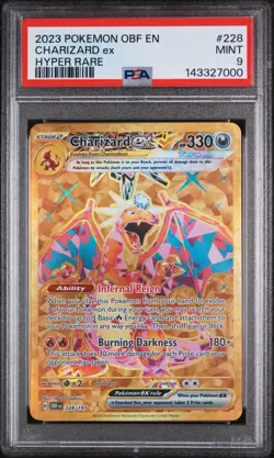 2023 Pokemon Obsidian Flames Charizard ex Hyper Rare #228/197 PSA 9 MINT - Image 1
