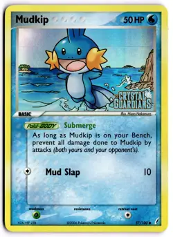 Pokemon TCG Mudkip 57/100 Crystal Guardians Common Reverse Holo NM - Image 1