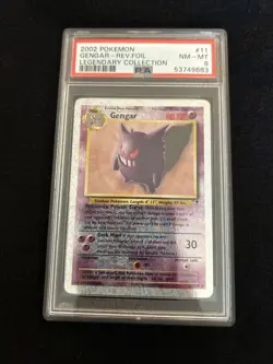 2002 POKEMON LEGENDARY COLLECTION #11 GENGAR-REVERSE FOIL PSA 8 - Image 1