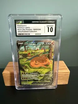 Pokemon TCG Charizard v SWSH260 Black Star Promo CGC 10 - Image 1