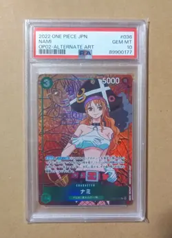 PSA 10 ONE PIECE Cardgame Nami Alterna Art OP02-036 SR - Image 1