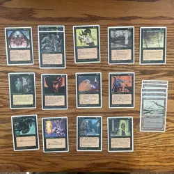 MTG: Vintage 60 Card 4th Edition ‘95 Black Lot - Magic The Gathering - Image 1