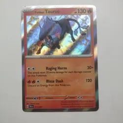 Paldean Tauros - 111/091 - Pokemon Paldean Fates Shiny Rare Card NM - Image 1
