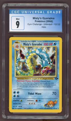 Mistys Gyarados 13/132 Gym Challenge Holo Rare Pokemon Card CGC 9 - Image 1
