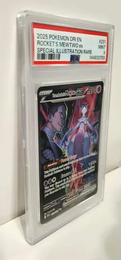 2025 Pokemon Destined Rivals #231 Team Rocket's Mewtwo EX (SIR) PSA 9 MINT Card - Image 2
