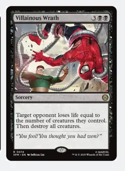 Villainous Wrath | MTG SPM Black Sorcery Board Wipe Destroy Life Loss Rare | NM - Image 1