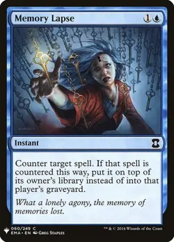 Memory Lapse 60 EMA Eternal Masters MTG List Instant Blue Common Staples NM - Image 1