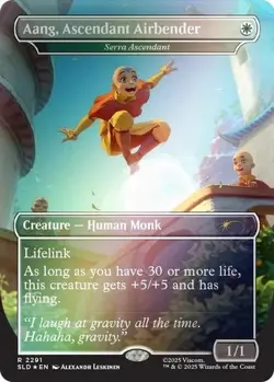 Aang, Ascendant Airbender - Serra Ascendant (Rainbow Foil) Secret Lair MTG Foil - Image 1