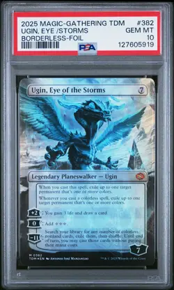 2025 MTG TARKIR: DRAGONSTORM BORDERLESS-FOIL #382 UGIN, EYE OF THE STORMS PSA 10 - Image 1