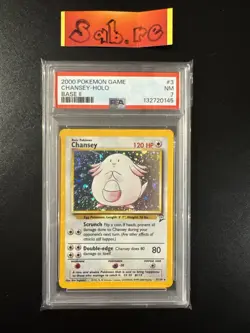 PSA 7 Chansey Holo Rare Base Set 2 3/130 Pokemon Card - Image 1