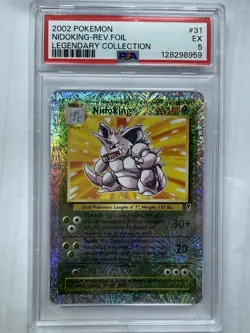 Pokemon Legendary Collection Nidoking Reverse Holo Card 31/110 Psa 5 - Image 1