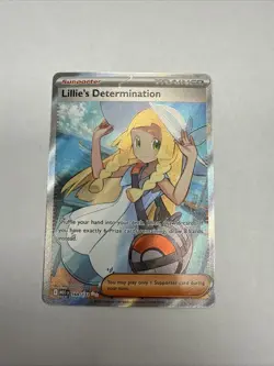 Pokemon TCG Lillie's Determination Trainer Card Holo Rare 169/132 - Image 1