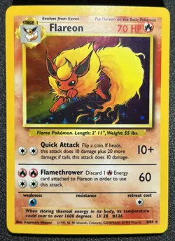 Pokemon - Flareon Holo - Near Mint NM- 1999 Jungle 3/64 Rare ERROR No Set Symbol - Image 1