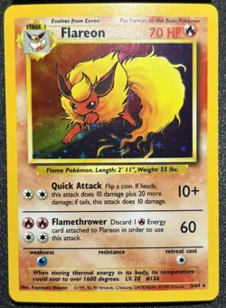 Pokemon - Flareon Holo - Near Mint NM- 1999 Jungle 3/64 Rare ERROR No Set Symbol - Image 2