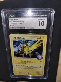Pokemon TCG Zapdos G #12 Arceus 2009 Holo Team Galactic CGC GEM MINT 10 SP Stamp - Image 1