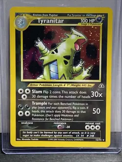 Pokemon TCG Tyranitar Holo Rare Card 12/75 Neo Discovery NM Vintage - Image 3