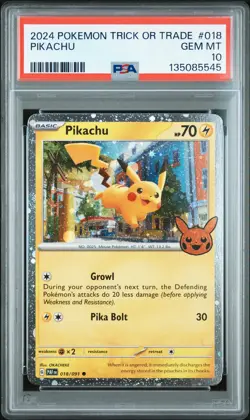 2024 POKEMON TRICK OR TRADE #018 PIKACHU PSA 10 - Image 1