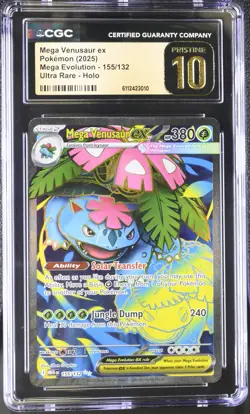 Pokemon Mega Venusaur ex 155/132 CGC Pristine 10 Mega Evolution Ultra Rare - Image 1