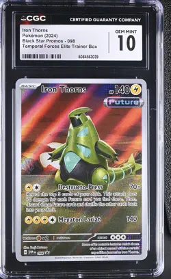 Pokemon Iron Thorns 098 SVP CGC Gem Mint 10 Black Star Promo Temporal Forces ETB - Image 1