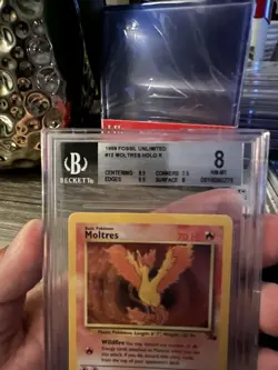 Moltres #12 1999 Fossil Holo Rare BGS 8 Pokemon TCG Rare Low Pop! - Image 4