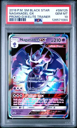 2018 POKEMON SM BLACK STAR PROMO #SM125 NAGANADEL GX PSA 10 - Image 1