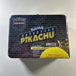 Pokemon TCG Detective Pikachu Metal Collector Lunch Box New Factory Sealed - Image 1